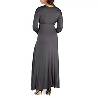 24seven Comfort Apparel Womens Maternity Long Sleeve Maxi Dress