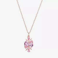 Womens Lab Created Multi Color 14K Rose Gold Over Silver 18 Inch Pendant Necklace