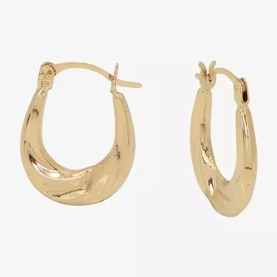 Womens 14K Gold 16.3mm Round Hoop Earrings
