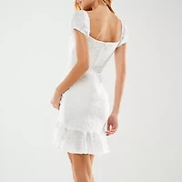 City Triangle Womens Short Sleeve Casual Juniors Bodycon Dress
