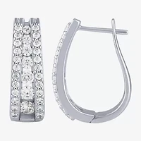 (G / Si2) Womens 1 1/2 CT. T.W. Lab Grown White Diamond 14K Gold 20.9mm Hoop Earrings