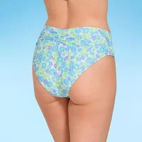 Decree Womens Lined Floral Juniors High Waist Bikini Swimsuit Bottom