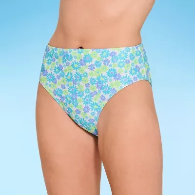 Decree Womens Lined Floral Juniors High Waist Bikini Swimsuit Bottom