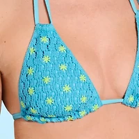 Decree Adjustable Straps Juniors Triangle Bikini Swimsuit Top