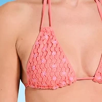 Decree Adjustable Straps Juniors Triangle Bikini Swimsuit Top