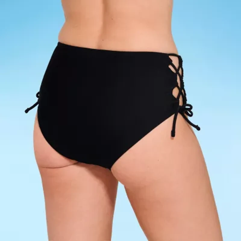 Decree Womens Lined Juniors High Waist Bikini Swimsuit Bottom