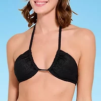 Decree Textured Triangle Bikini Swimsuit Top Juniors