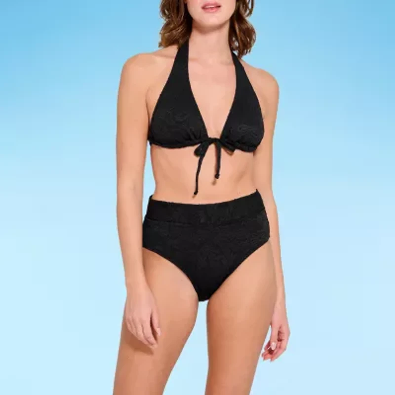 Decree Textured Triangle Bikini Swimsuit Top Juniors