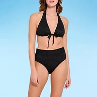 Decree Textured Triangle Bikini Swimsuit Top Juniors