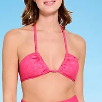 Decree Textured Triangle Bikini Swimsuit Top Juniors
