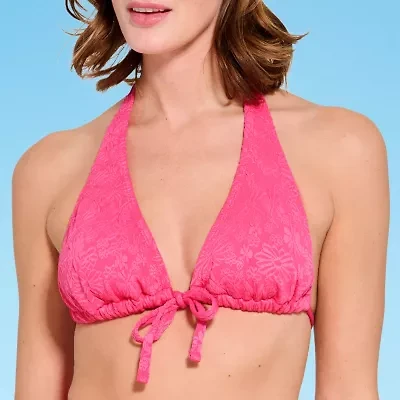 Decree Textured Triangle Bikini Swimsuit Top Juniors