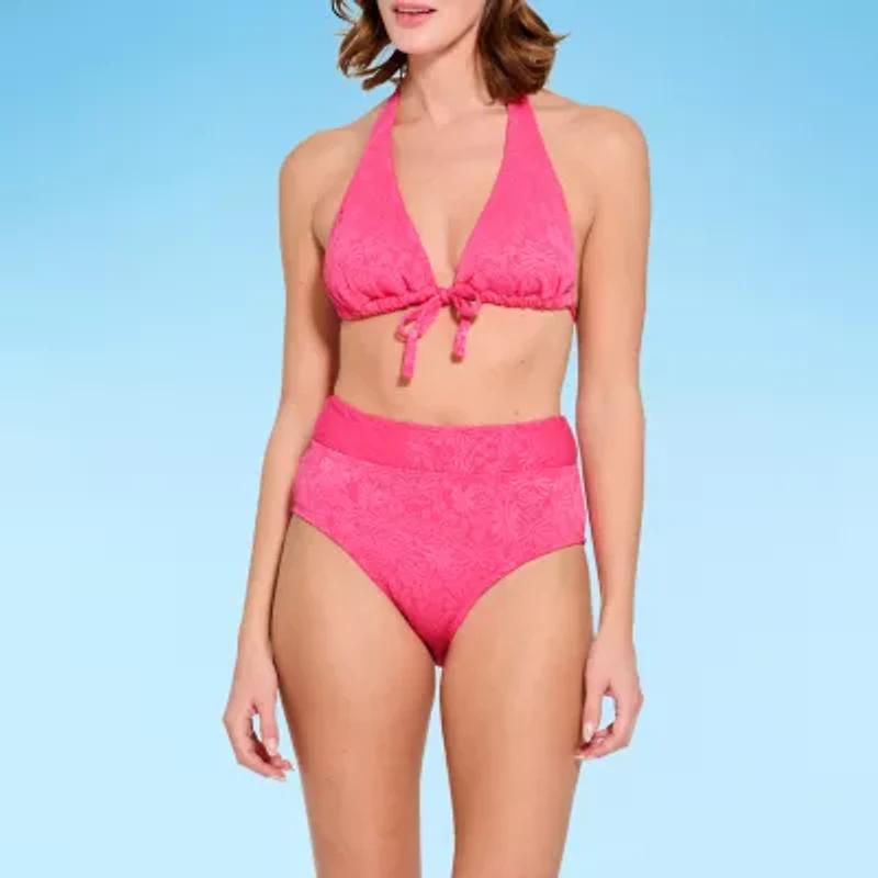 Decree Textured Triangle Bikini Swimsuit Top Juniors