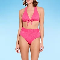 Decree Textured Triangle Bikini Swimsuit Top Juniors