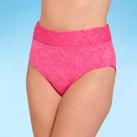 Decree Womens Lined Textured Juniors High Waist Bikini Swimsuit Bottom