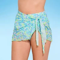 Decree Womens Floral Floral Juniors Sarong Swimsuit Cover-Up