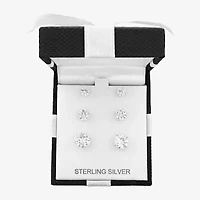 Sterling Silver Cubic Zirconia Earring Set 