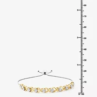 Womens 1/4 CT. T.W. Lab Grown White Diamond 14K Two Tone Gold Over Silver Sterling Bolo Bracelet
