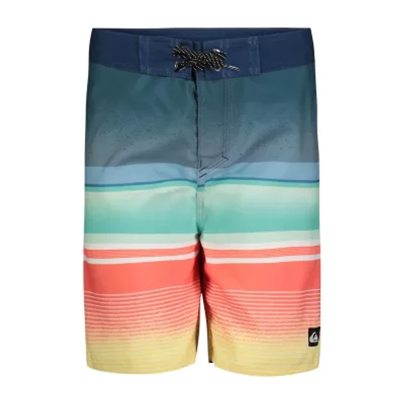 Quiksilver Big Kid Boys Drawstring Waist Striped Board Shorts