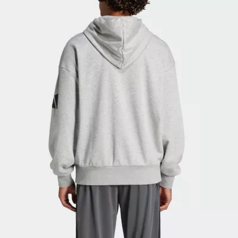 adidas Essentials 3 Bar Loose Hoodie Ft Mens Long Sleeve Active Hoodie