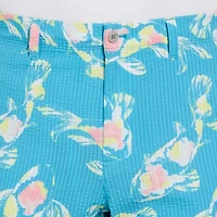 PGA TOUR Watercolor Koi Fish Print Mens 8" Mid Rise Moisture Wicking Golf Short