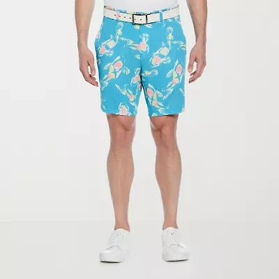 PGA TOUR Watercolor Koi Fish Print Mens 8" Mid Rise Moisture Wicking Golf Short
