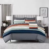 Fieldcrest Heritage Classic Stripe 3pc.  400tc Cotton Duvet Cover Set