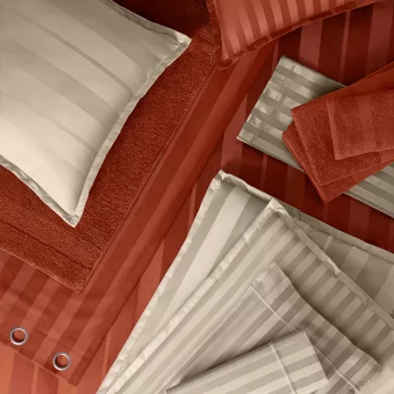 Fieldcrest Heritage Classic Stripe Grommet Top Energy Saving 100% Blackout Single Curtain Panel