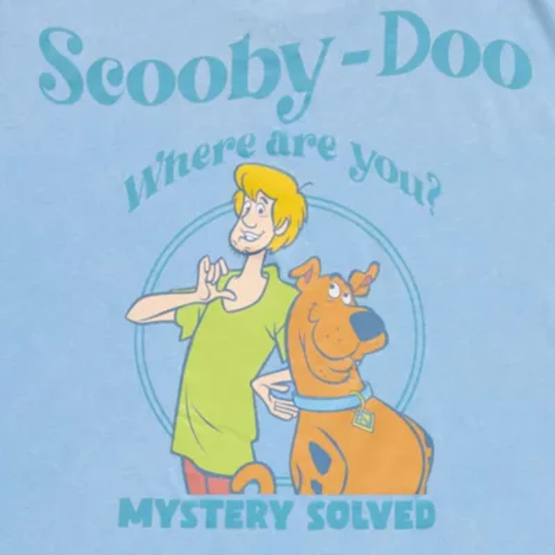 Mystery Solved Boyfriend Tee Womens Crew Neck Short Sleeve Regular Fit Scooby Doo Juniors Graphic T-Shirt