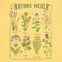Nature Heals Botanical Flora Boyfriend Tee Womens Crew Neck Short Sleeve Regular Fit Juniors Graphic T-Shirt