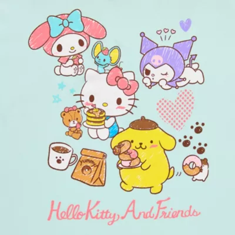 Hello Kitty And Friends Oversized Tee Womens Crew Neck Short Sleeve Oversized Hello Kitty Juniors Graphic T-Shirt