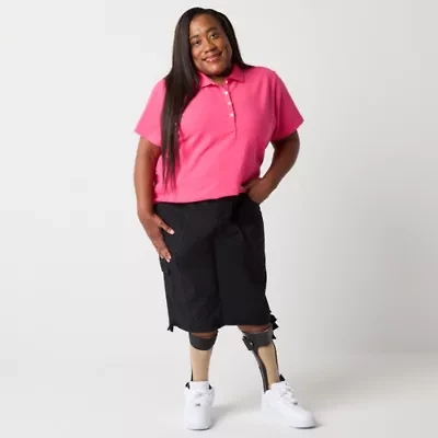 St. John's Bay Womens 11 1/2" Mid Rise - Plus Adaptive Easy-on + Easy-off Bermuda Short