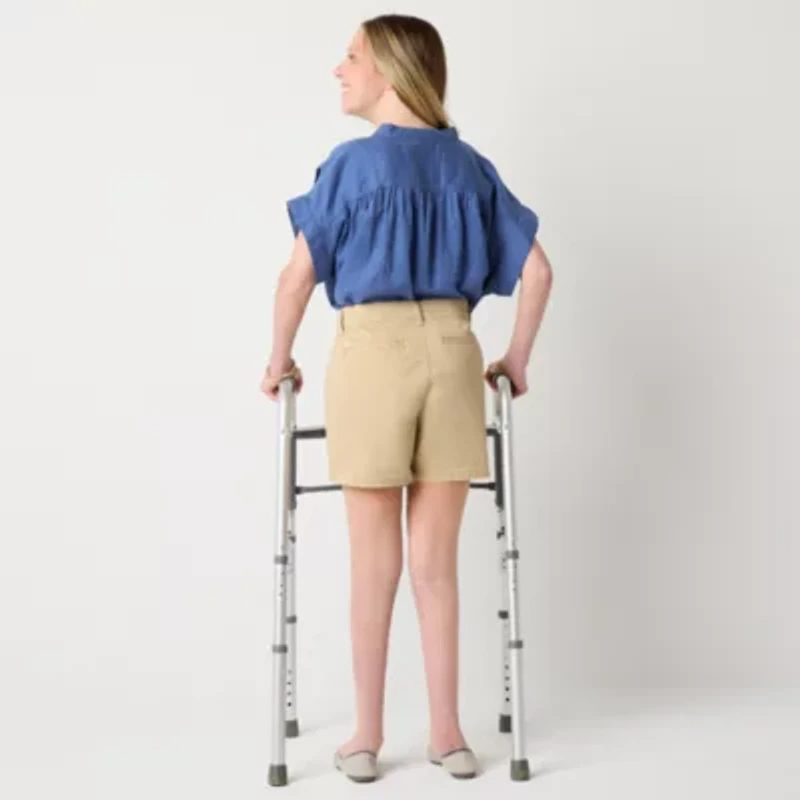 a.n.a Womens 5" Mid Rise Adaptive Easy-on + Easy-off Chino Short