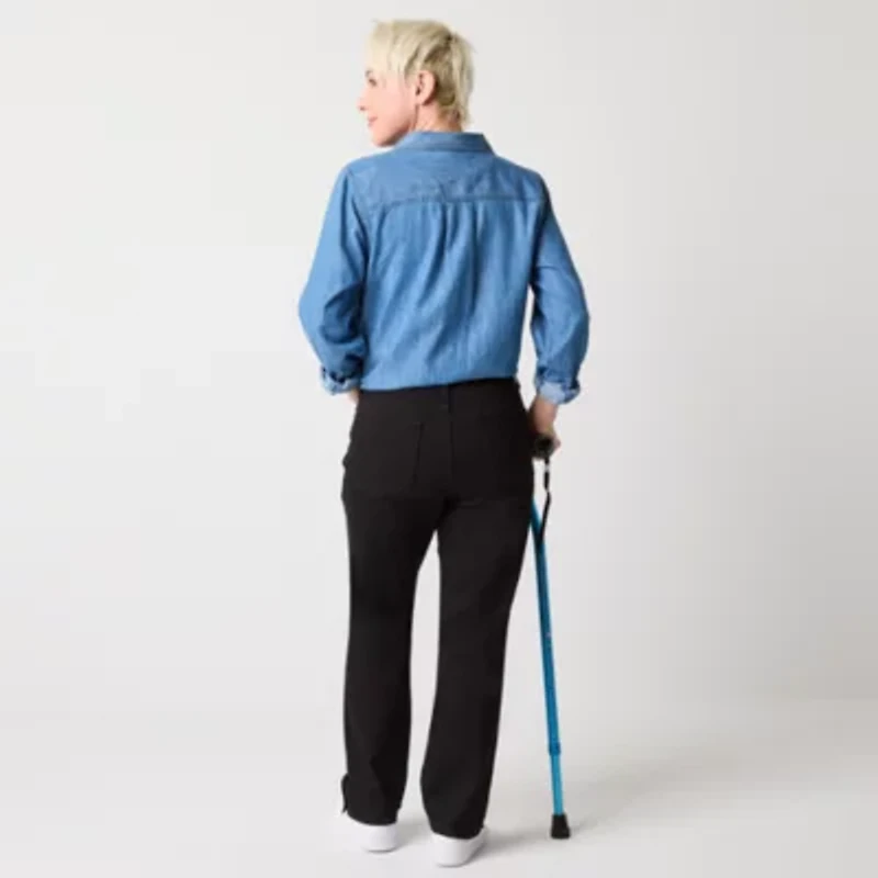 St. John's Bay Womens Adaptive Mid Rise Straight Leg Jean