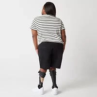a.n.a Womens 8" Mid Rise Plus Adaptive Easy-on + Easy-off Chino Short