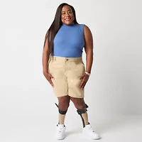 a.n.a Womens 8" Mid Rise Plus Adaptive Easy-on + Easy-off Chino Short