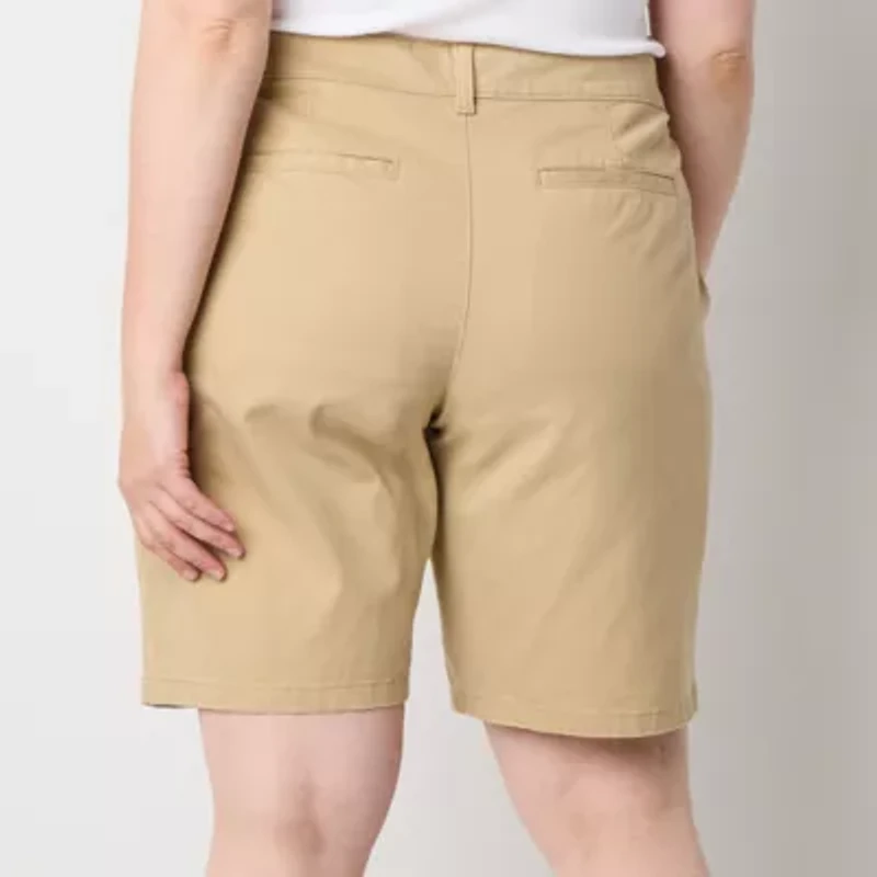 a.n.a Womens 10" Mid Rise Chino Short-Plus
