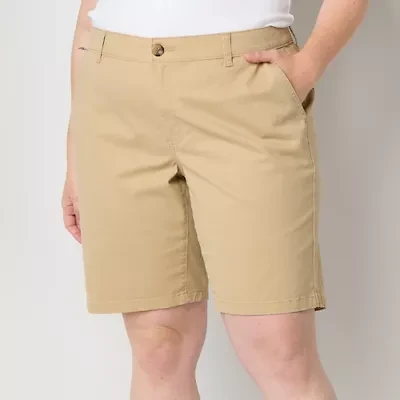 a.n.a Womens 10" Mid Rise Chino Short-Plus