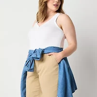 a.n.a Womens 10" Mid Rise Chino Short-Plus