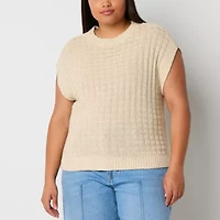 a.n.a Sequin Womens Crew Neck Plus Sweater Vest
