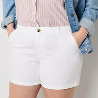 a.n.a Womens 6" Mid Rise Chino Short-Plus