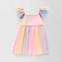 Okie Dokie Toddler & Little Girls Short Sleeve Ruffled Sleeve Tutu Dress
