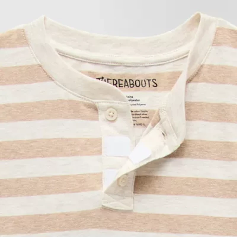 Thereabouts Little & Big Kid Boys Easy-on + Easy-off Sensory Friendly Short Sleeve Adaptive Regular Fit Henley Shirt