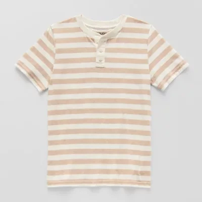 Thereabouts Little & Big Kid Boys Easy-on + Easy-off Sensory Friendly Short Sleeve Adaptive Regular Fit Henley Shirt