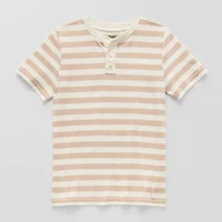 Thereabouts Little & Big Kid Boys Easy-on + Easy-off Sensory Friendly Short Sleeve Adaptive Regular Fit Henley Shirt