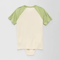 Thereabouts Little & Big Kid Boys Bodysuit Closure Easy-on + Easy-off Adaptive Henley Neck Short Sleeve