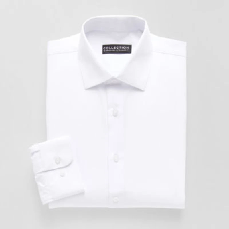 Collection By Michael Strahan Mens Modern Fit Easy Care Long Sleeve Dress Shirt