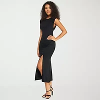 Premier Amour Womens Sleeveless Midi Sheath Dress