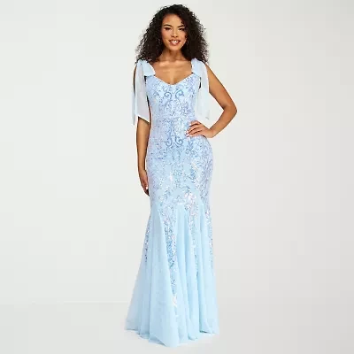 B. Smart Womens Juniors Sleeveless Sequin Scroll Bodycon Dress