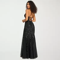 B. Smart Womens Juniors Sleeveless Sequin Scroll Bodycon Dress