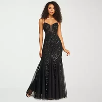 B. Smart Womens Juniors Sleeveless Sequin Scroll Bodycon Dress